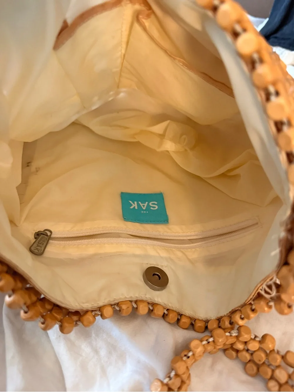 NWOT Get this Beautiful Sak Wooden Beaded Lightweight Hobo Bag at a STEAL today!